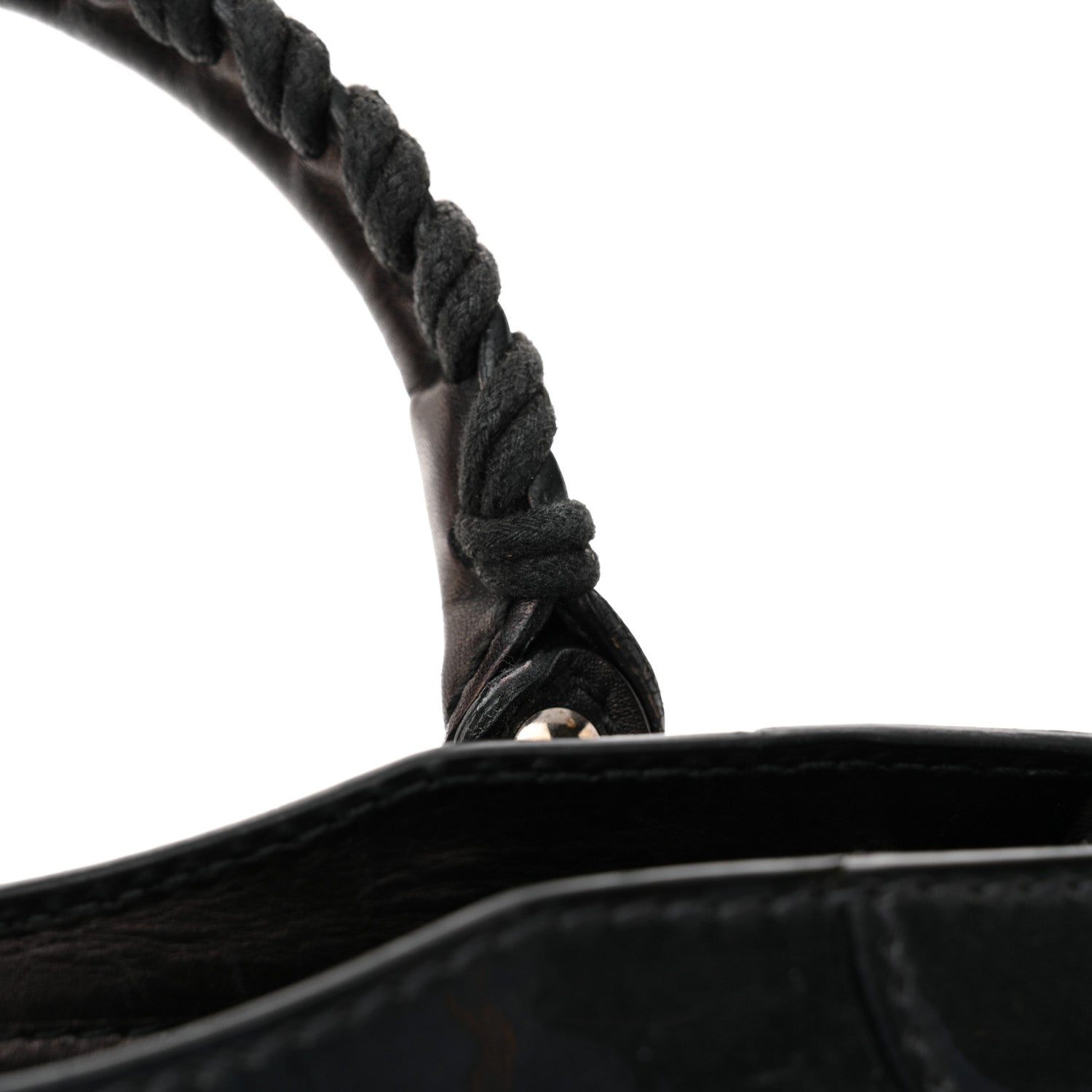 Balenciaga Smooth Calfskin Metallic Patent Giant 12 Silver Hardware Mini City Black Gris 13 of 16