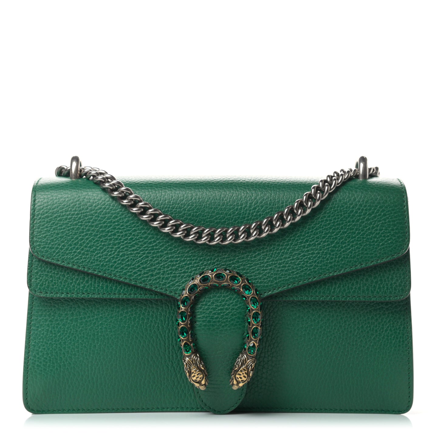 Pebbled Calfskin Small Dionysus Shoulder Bag Emerald