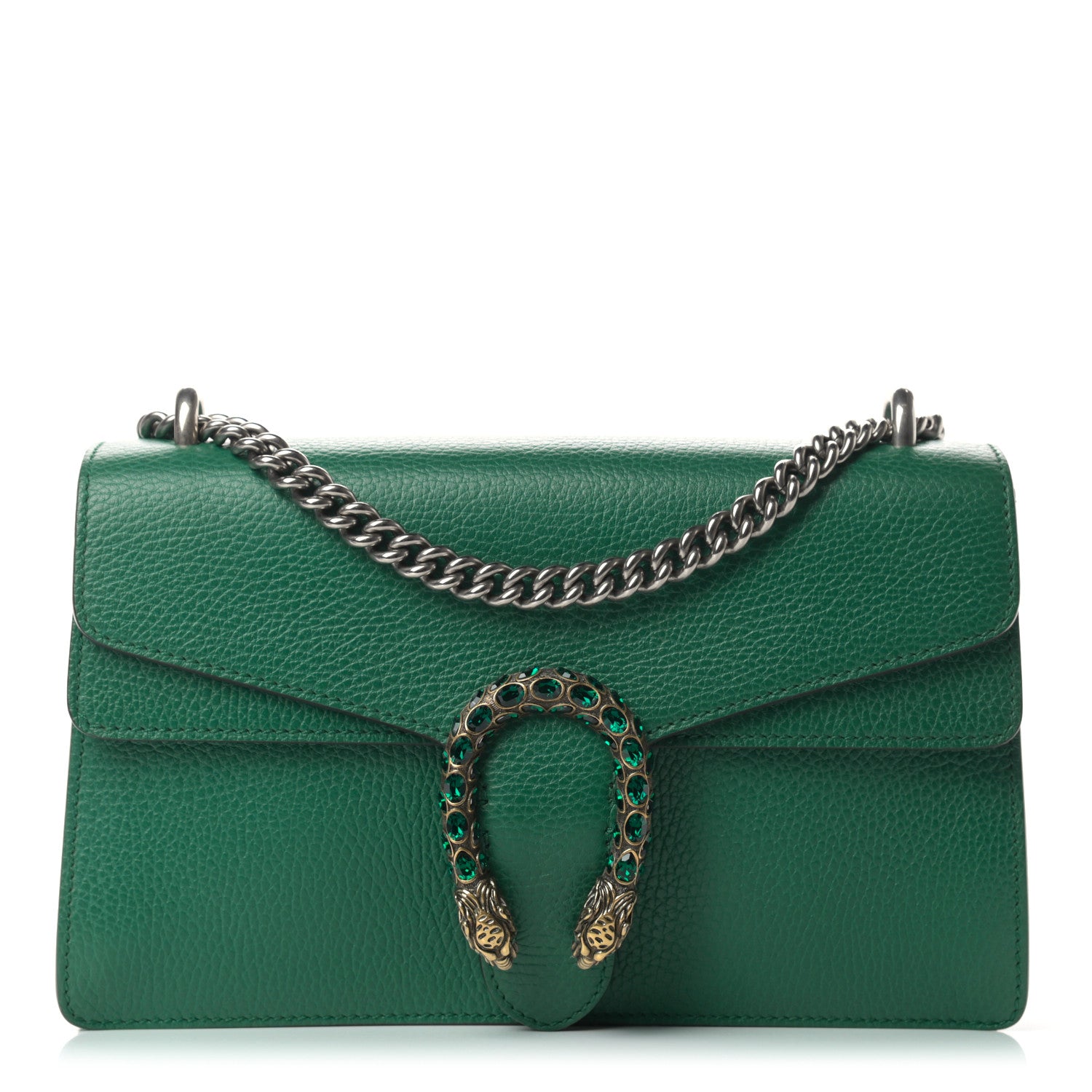 Gucci Pebbled Calfskin Small Dionysus Shoulder Bag Emerald 1 of 10