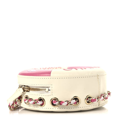 Chanel Lambskin Coco Lifesaver Round Bag Pink White 4 of 11
