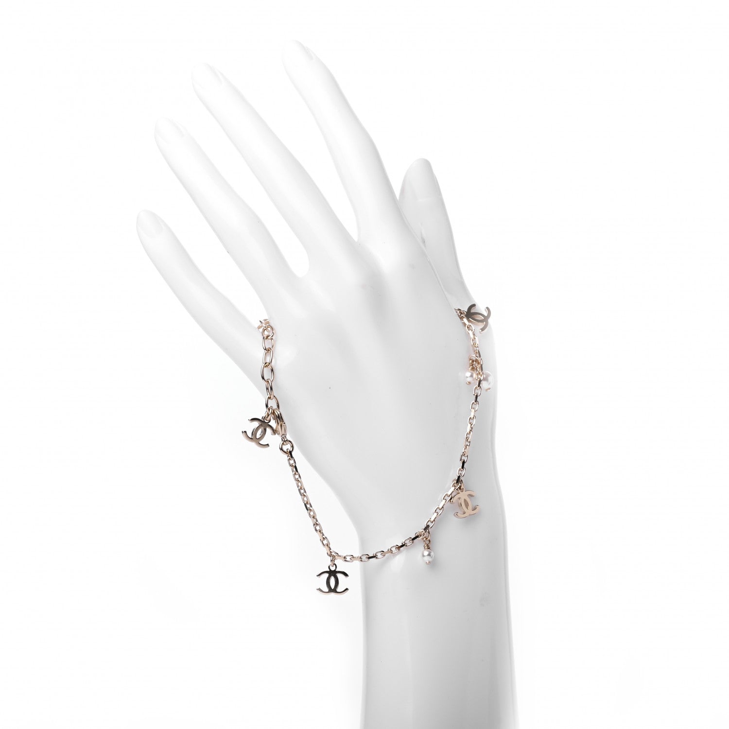 Chanel Pearl CC Chain Anklet Gold 2 of 4