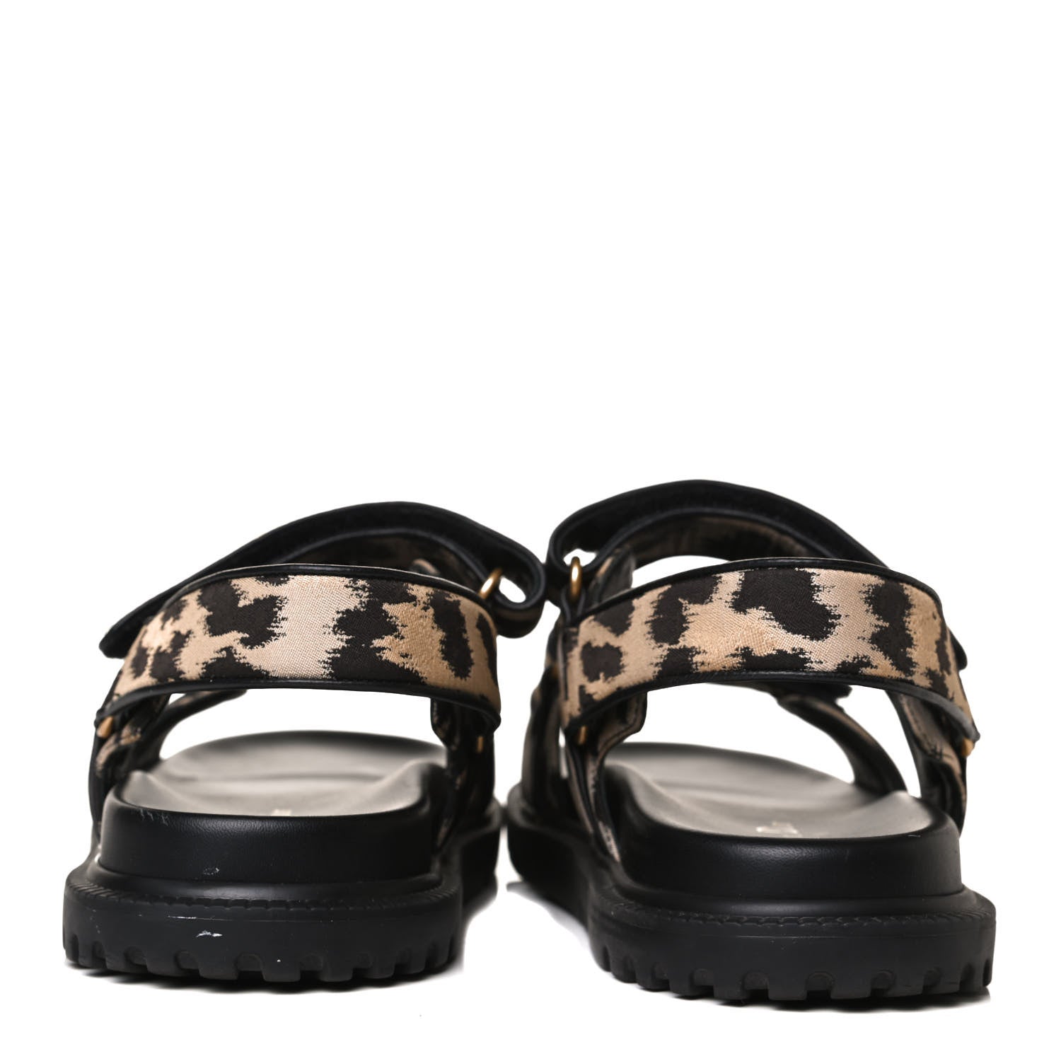 Christian Dior Technical Fabric Mizza Print DiorAct Sandals 38.5 Beige Multicolor 6 of 14