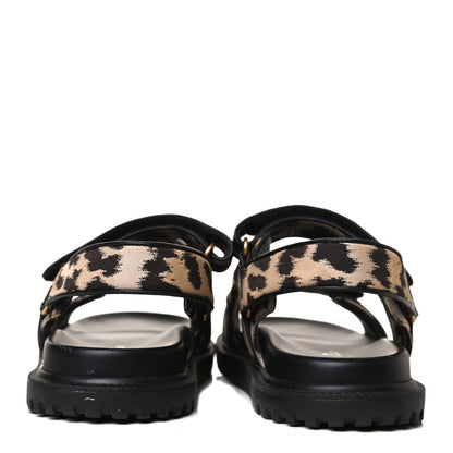 Christian Dior Technical Fabric Mizza Print DiorAct Sandals 38.5 Beige Multicolor 6 of 14