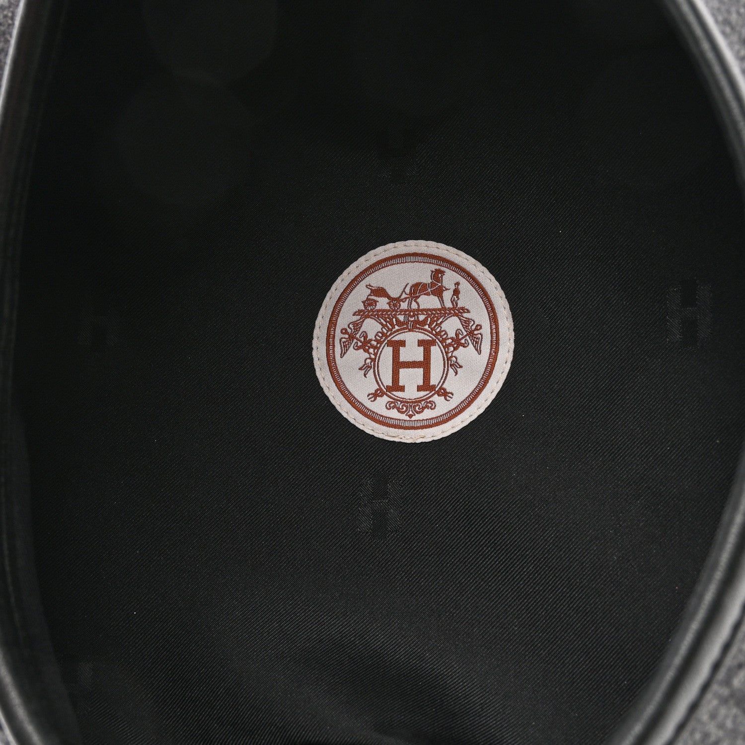 Hermes Cashmere Lambskin Saint-Honore Charms Beret 57 Charbon 7 of 8
