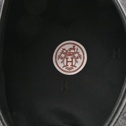 Hermes Cashmere Lambskin Saint-Honore Charms Beret 57 Charbon 7 of 8