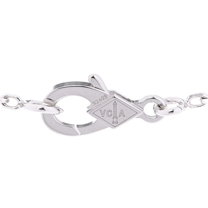 Van Cleef & Arpels 18K White Gold Chalcedony Vintage Alhambra Pendant Necklace 3 of 7