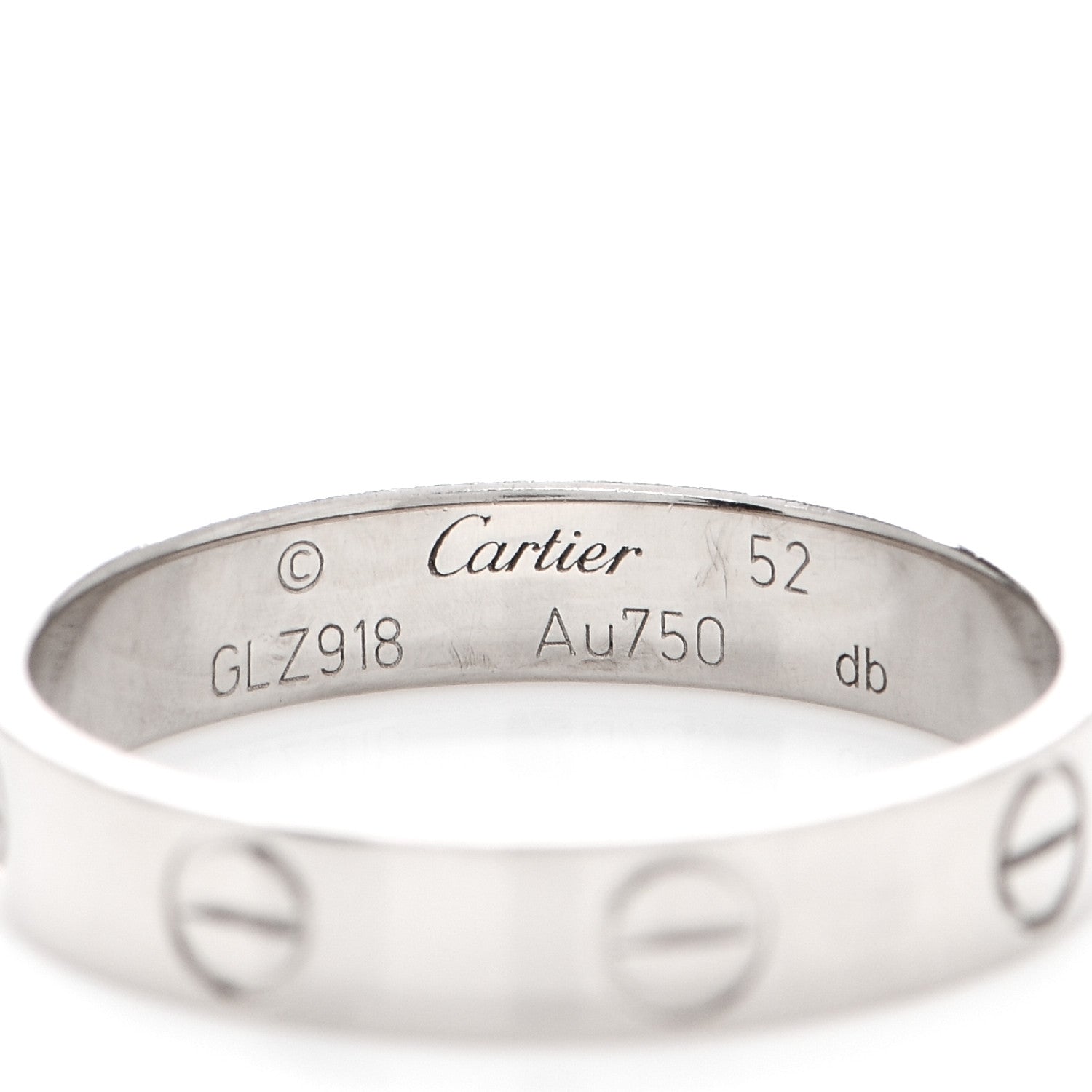 Cartier 18K White Gold 3.5mm LOVE Wedding Band Ring 52 6 4 of 5