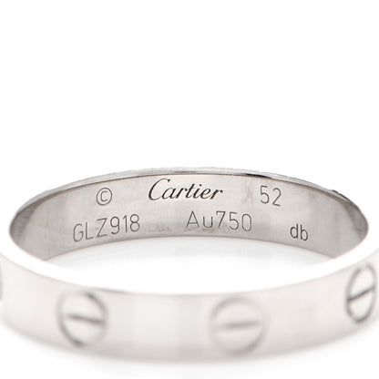 Cartier 18K White Gold 3.5mm LOVE Wedding Band Ring 52 6 4 of 5