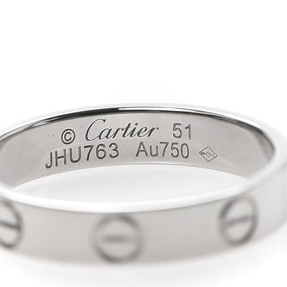 Cartier 18K White Gold 3.5mm LOVE Wedding Band Ring 51 5.75 4 of 4