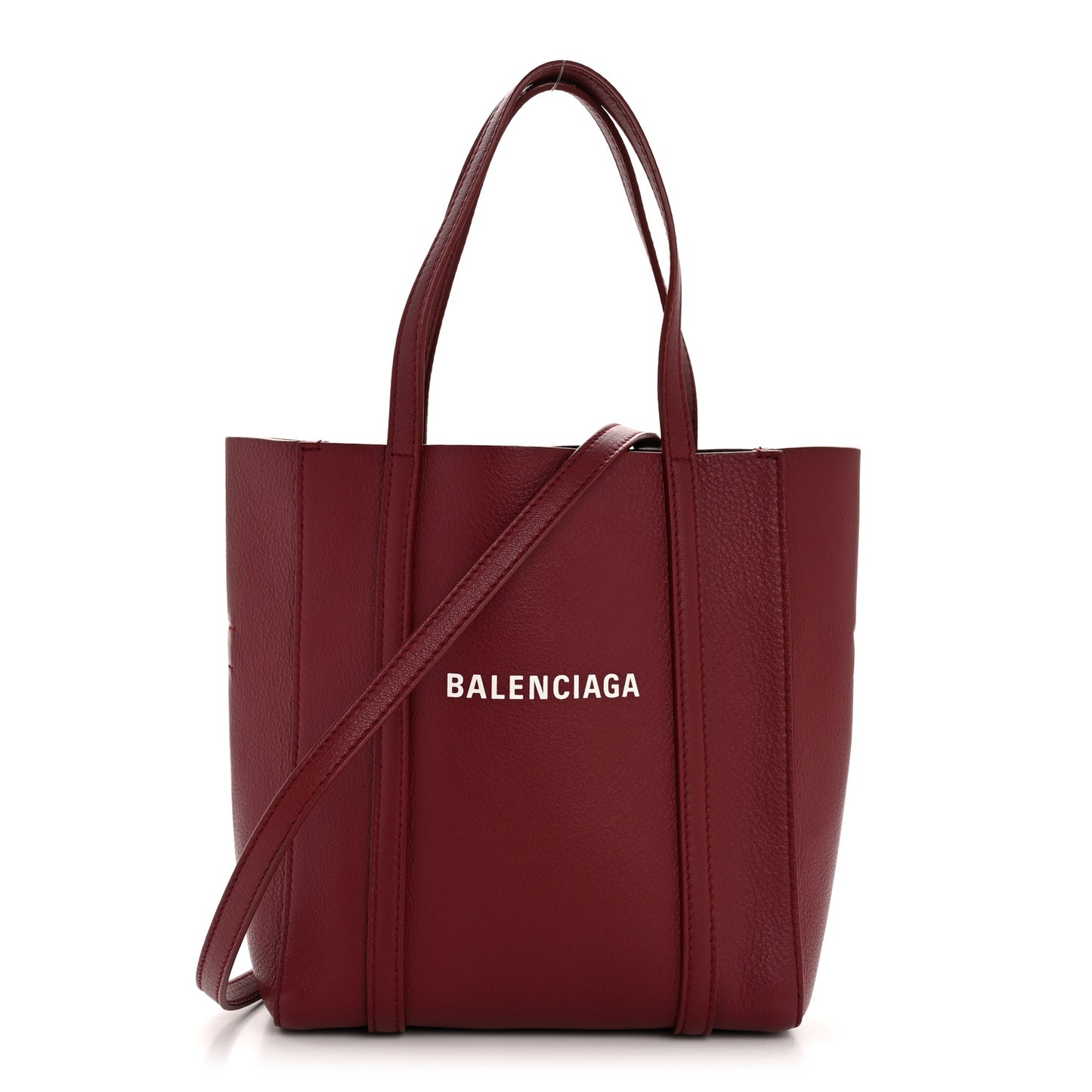 Smooth Calfskin Logo XXS Everyday Tote Dark Red White