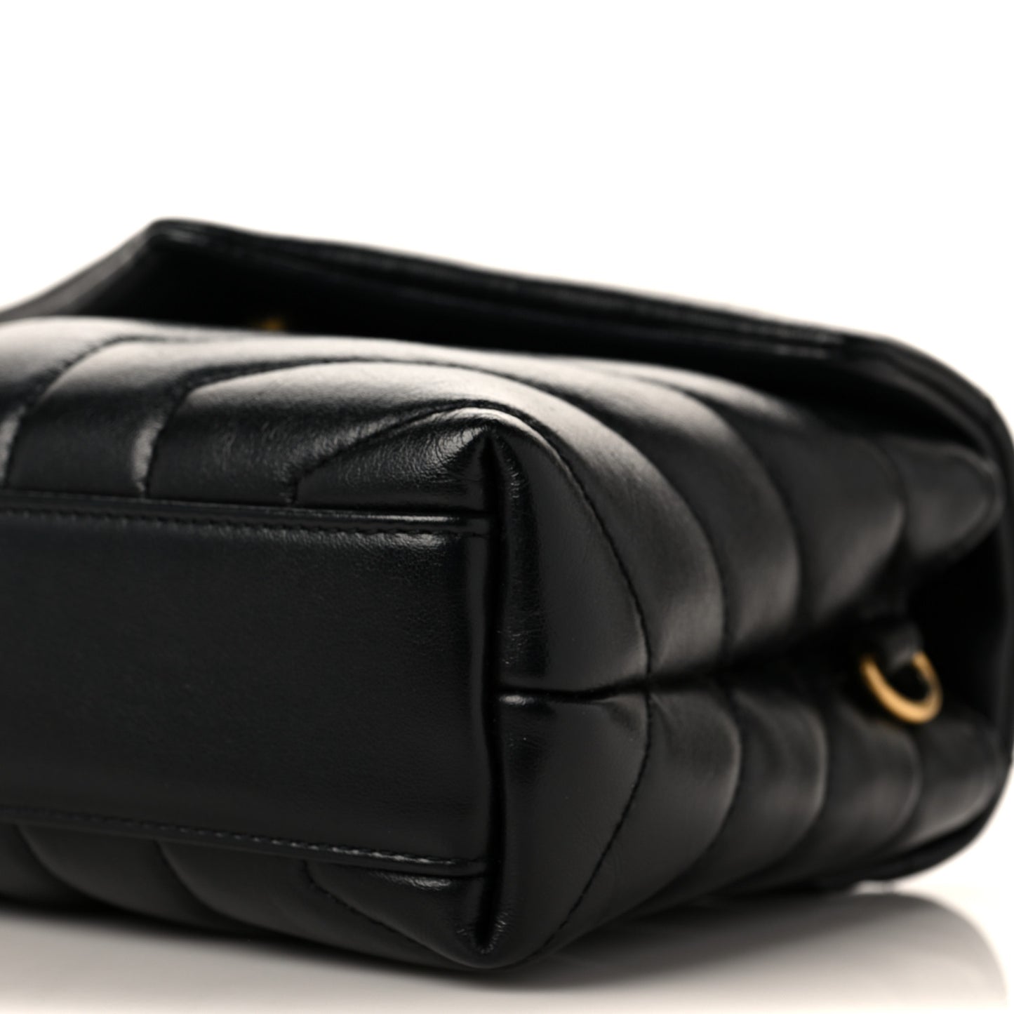 Calfskin Y Quilted Monogram Toy Loulou Crossbody Bag Black