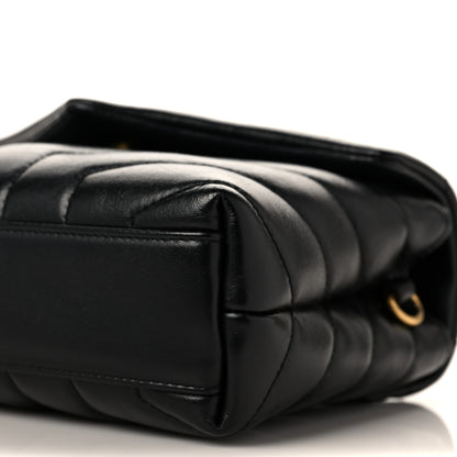 Saint Laurent Calfskin Y Quilted Monogram Toy Loulou Crossbody Bag Black 9 of 10