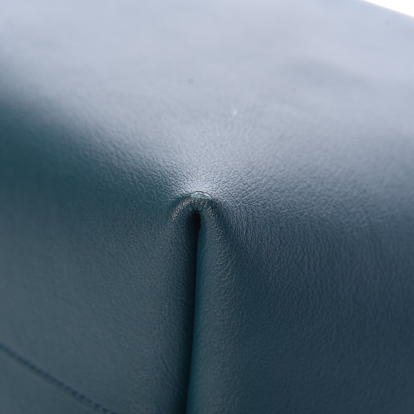 Calfskin Large Shopping Tote Dark Turquoise