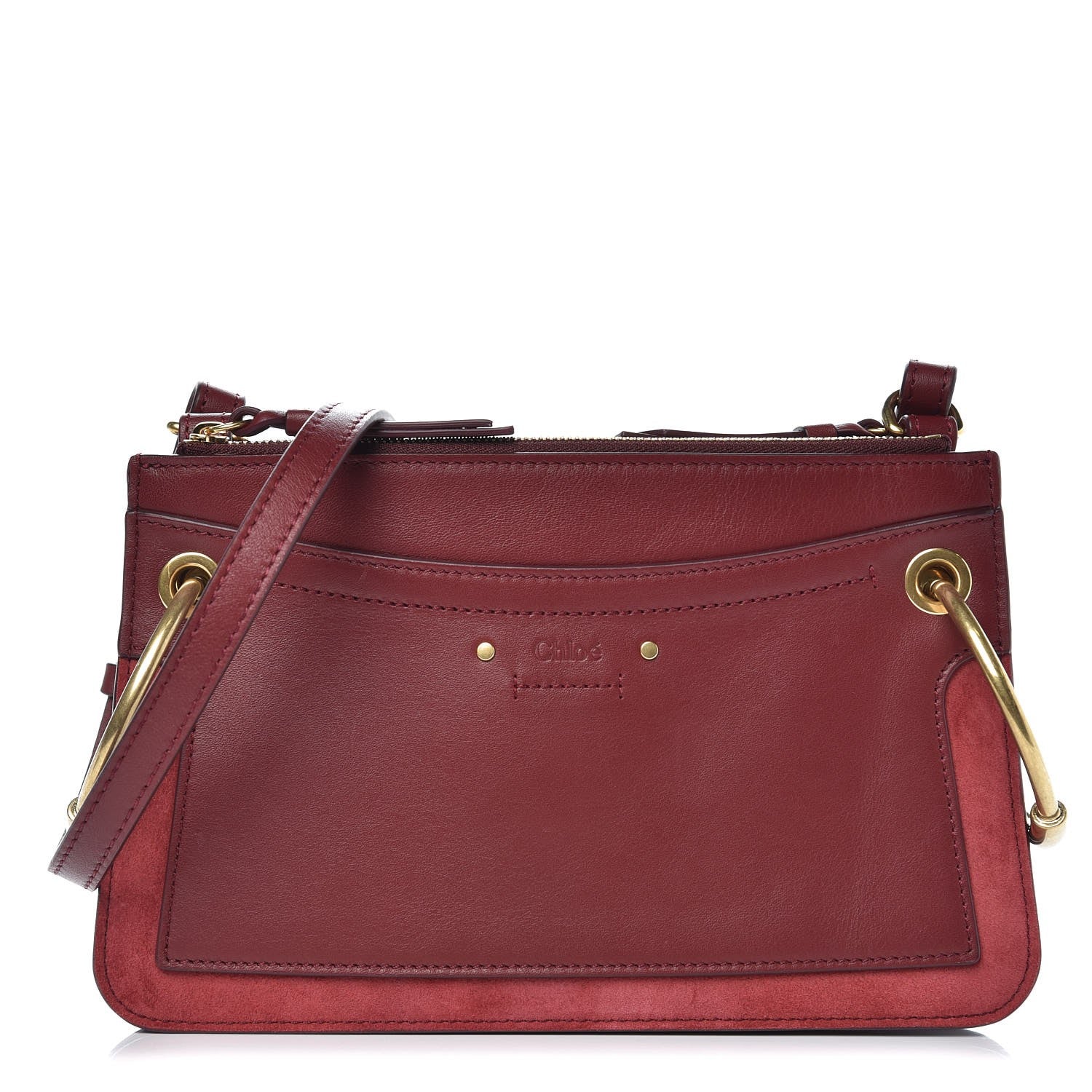 Chloe Calfskin Suede Small Roy Bag Plum Purple 1 of 9