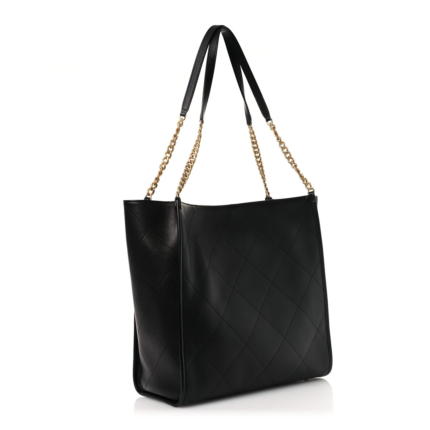 Chanel Caviar Stitched Pocket CC Large Tote Black 4 of 14