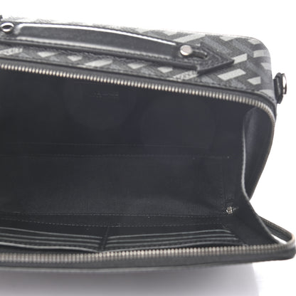 Versace Coated Canvas La Greca Signature Messenger Bag Black Gray 5 of 8