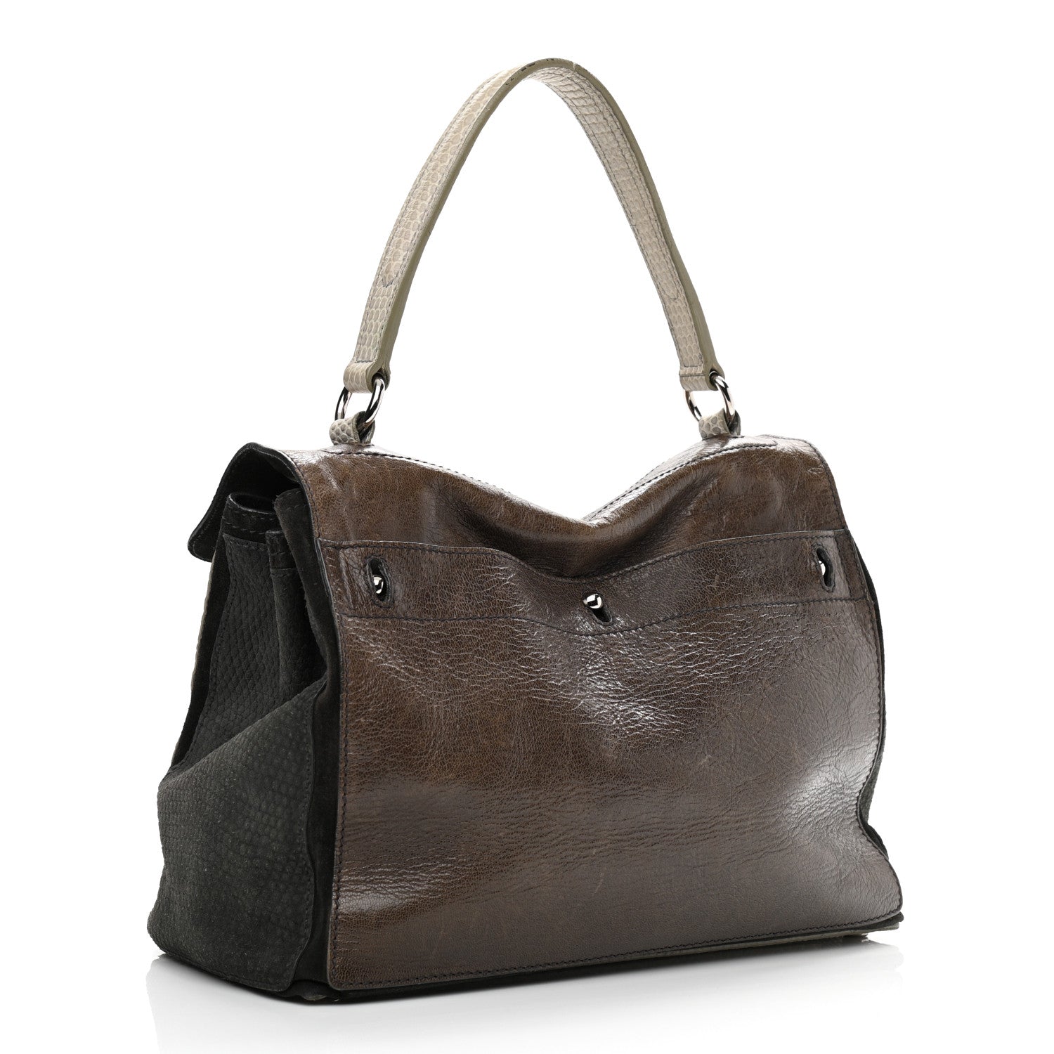 Saint Laurent Calfskin Lizard Embossed Medium Muse Two Brown 3 of 16