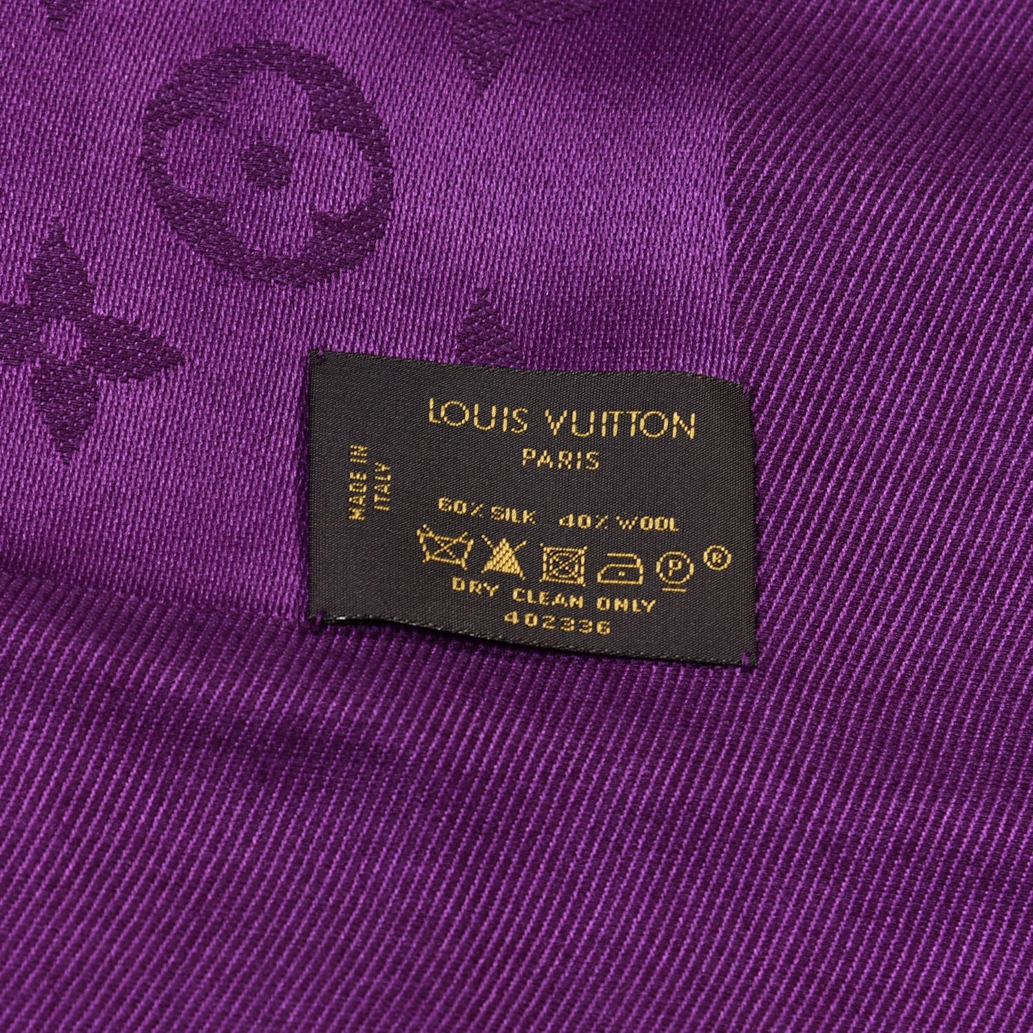 Louis Vuitton Wool Silk Monogram Shawl Cassis 3 of 3