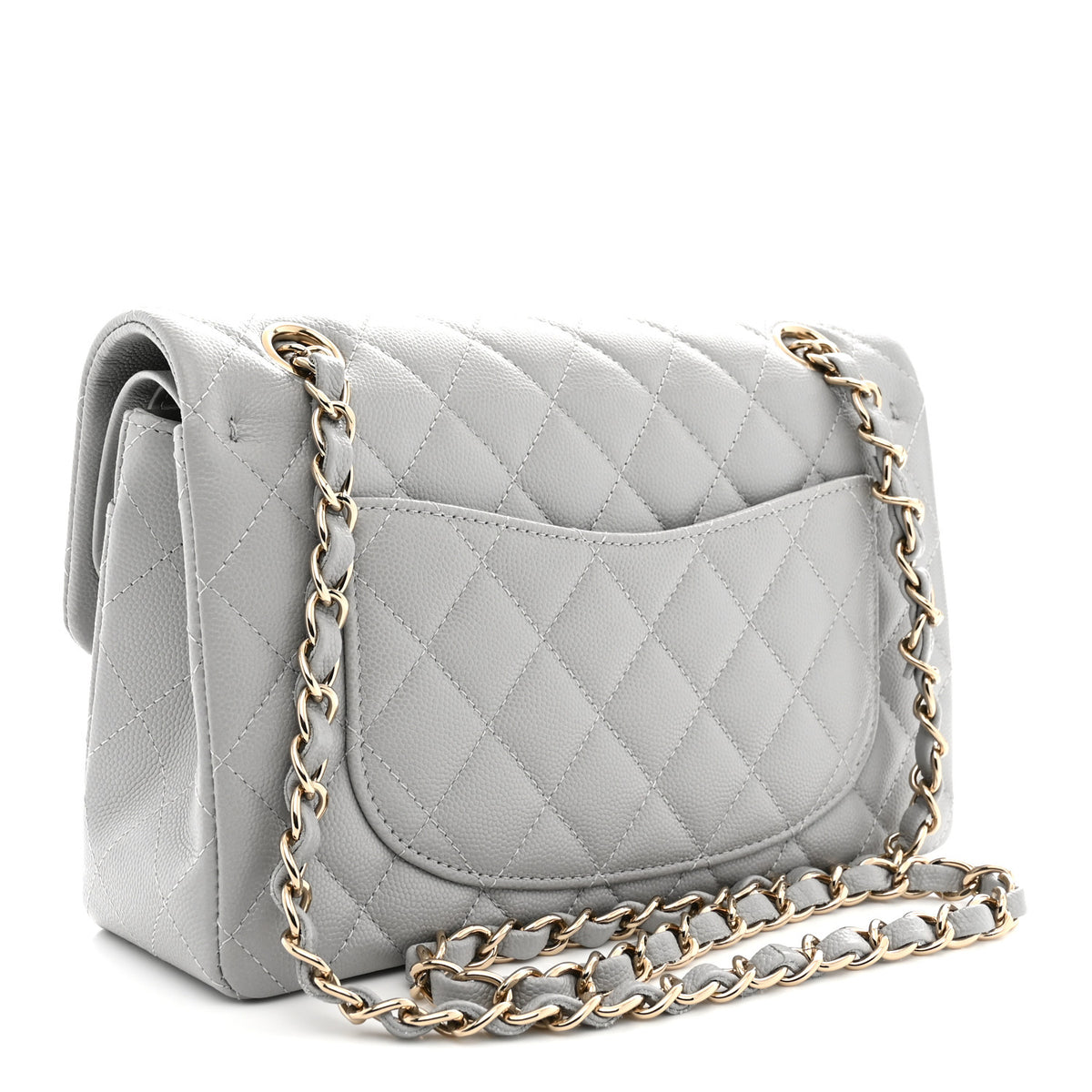 Chanel Caviar Quilted Small Double Flap Grey 3 of 10