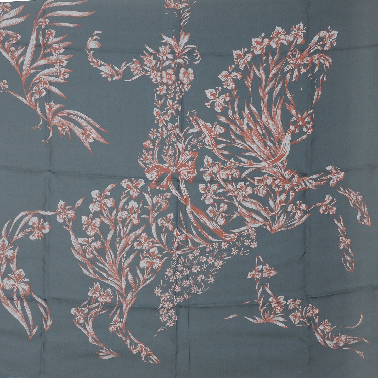 Silk Mousseline Cheval Fleuri Scarf 90