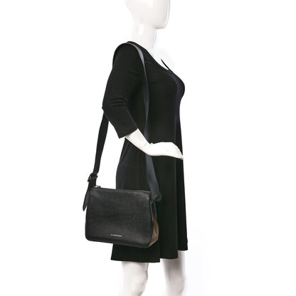 Burberry Soft Grain Calfskin House Check Small Helmsley Crossbody Black 2 of 9