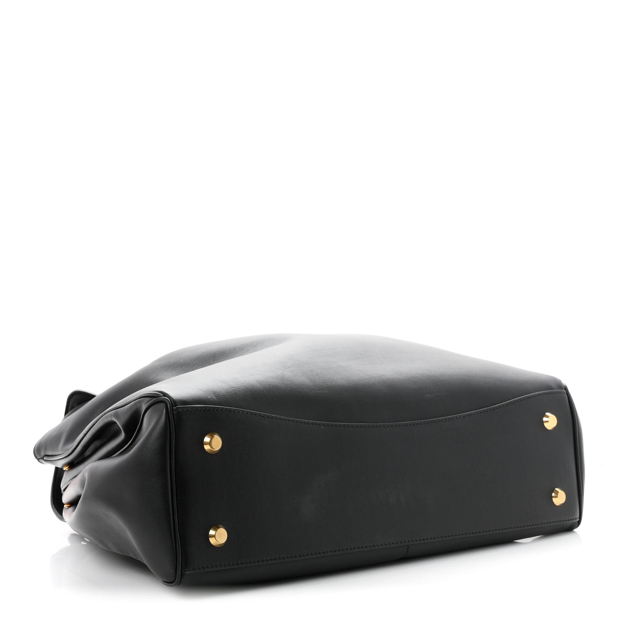 Smooth Calfskin Large Rodeo Top Handle Handbag Black