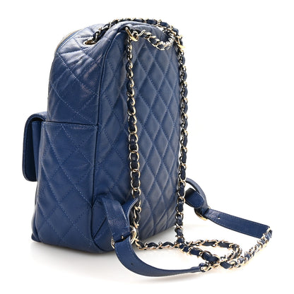 Chanel Caviar Quilted Large CC Day Backpack Blue 3 of 10