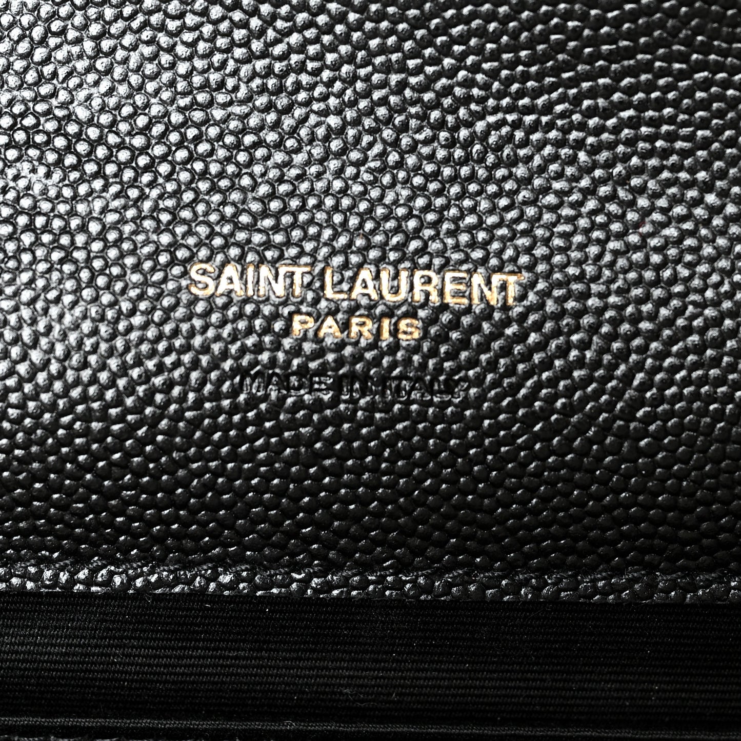 Grain De Poudre Matelasse Chevron Monogram Envelope Clutch Black