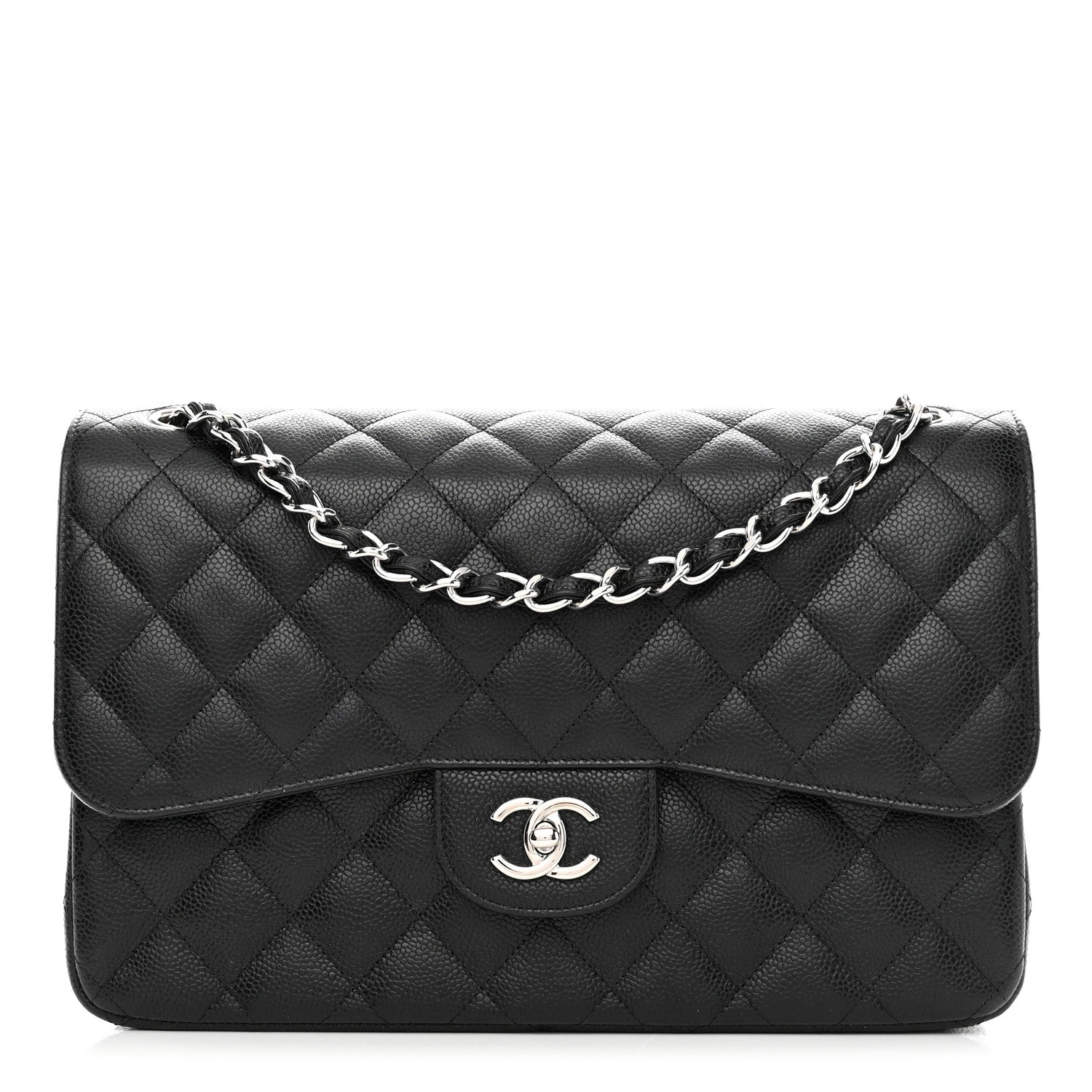 Chanel Caviar Quilted Jumbo Double Flap Black 1 of 12