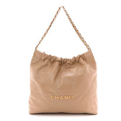Chanel Shiny Calfskin Quilted Chanel 22 Beige 1 of 11