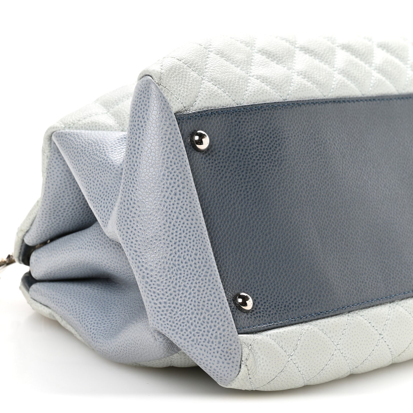 Caviar Quilted Large Just Mademoiselle Bowling Bag Light Blue