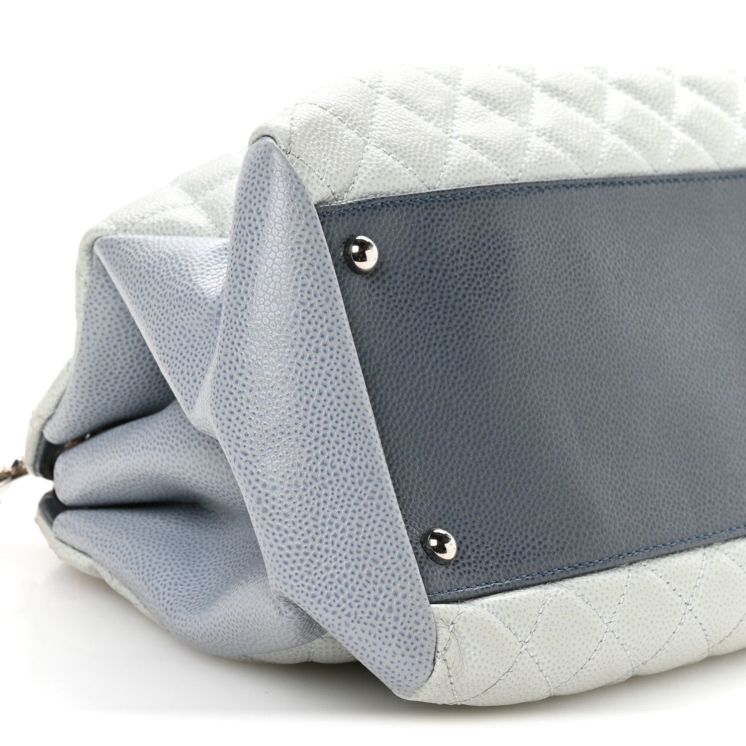 Chanel Caviar Quilted Large Just Mademoiselle Bowling Bag Light Blue 9 of 10