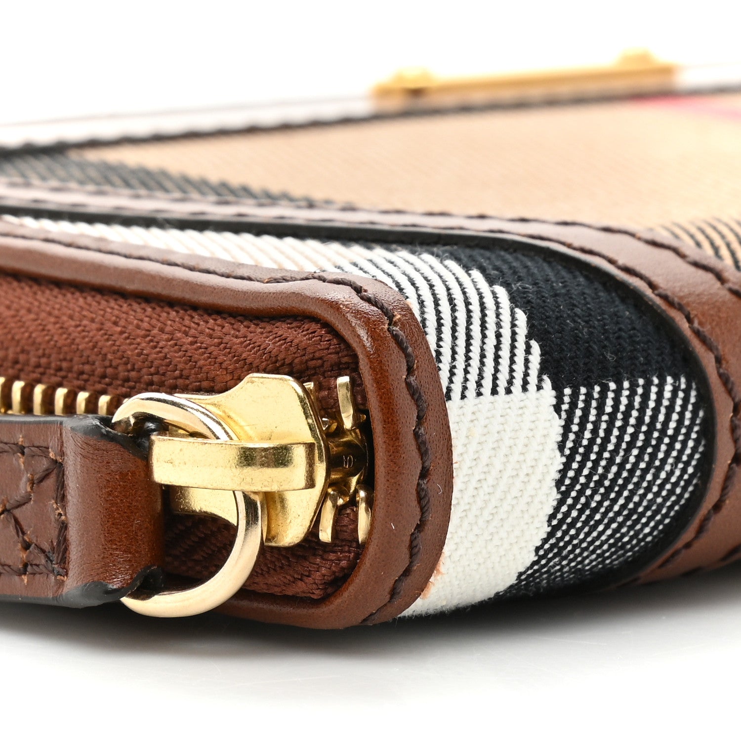 Burberry House Check Bridle Calfskin Ziggy Zip Around Wallet Dark Tan 11 of 13