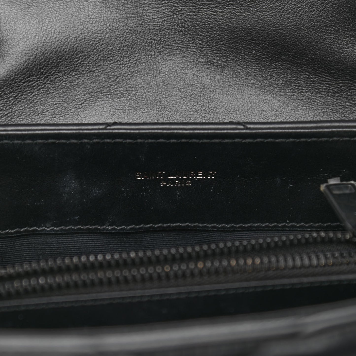 Calfskin Y Quilted Monogram Monochrome Small Loulou Chain Satchel Black