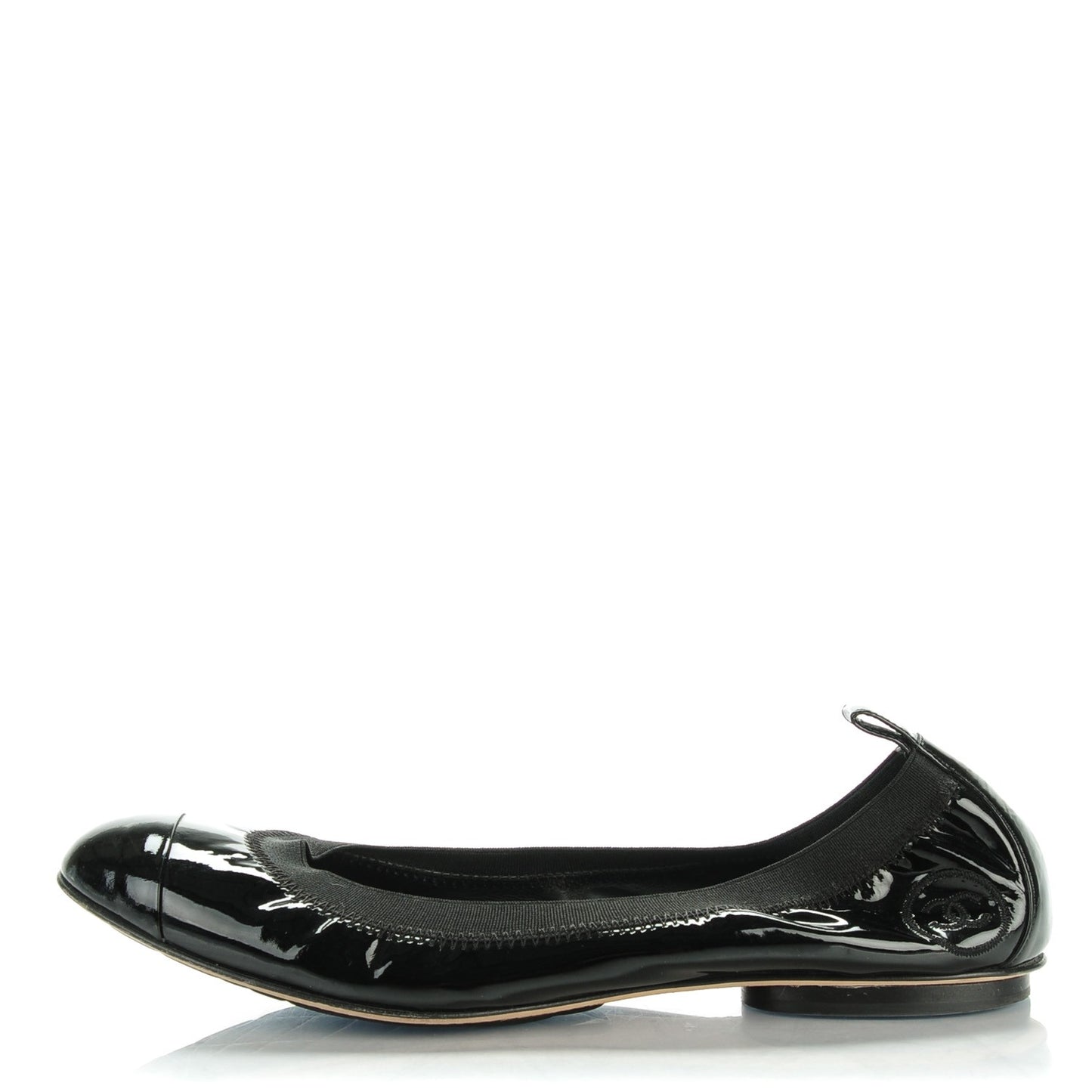 Patent CC Elastic Cap Toe Ballerina Flats 39 Black