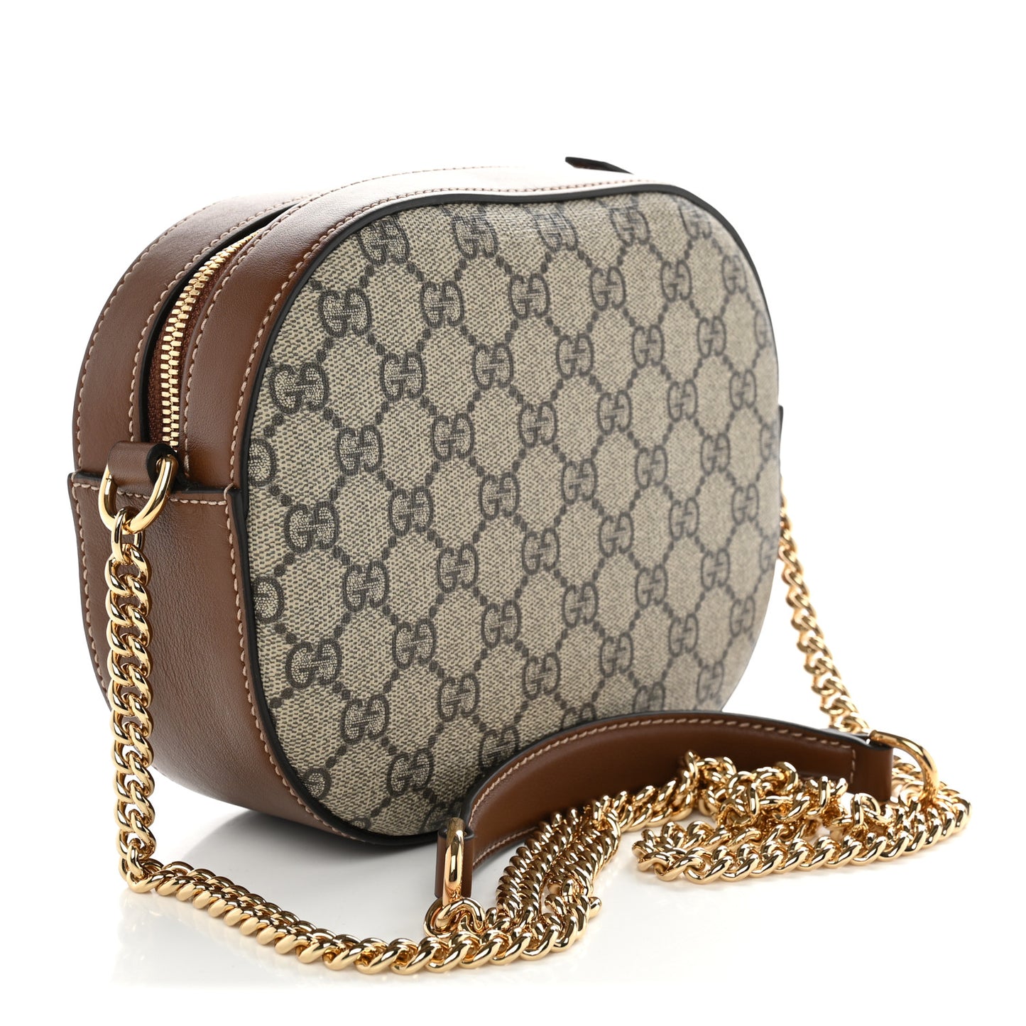 GG Supreme Monogram Cuoio Toscano Mini Chain Shoulder Bag Beige Ebony Cuir