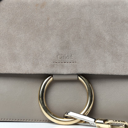 Chloe Suede Calfskin Small Faye Shoulder Bag Motty Grey 9 of 9