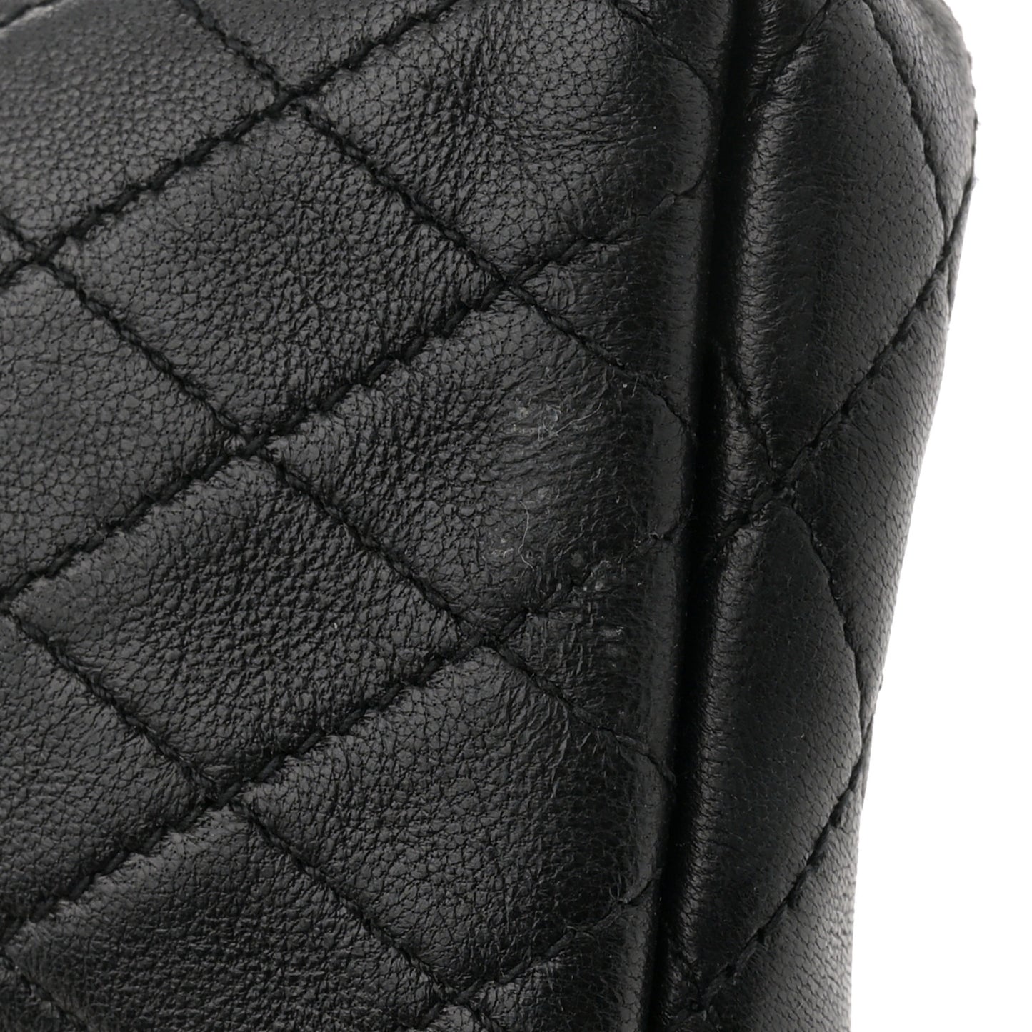 Lambskin Quilted Gaby Zipped Pouch Black