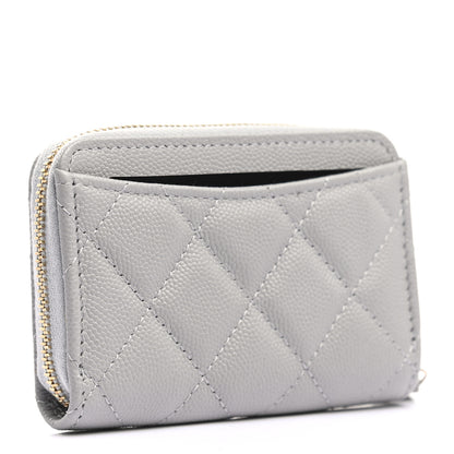 Chanel Caviar Quilted Zip Coin Purse Grey 3 of 7