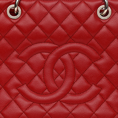Chanel Caviar Quilted Grand Shopping Tote GST Red 9 of 12