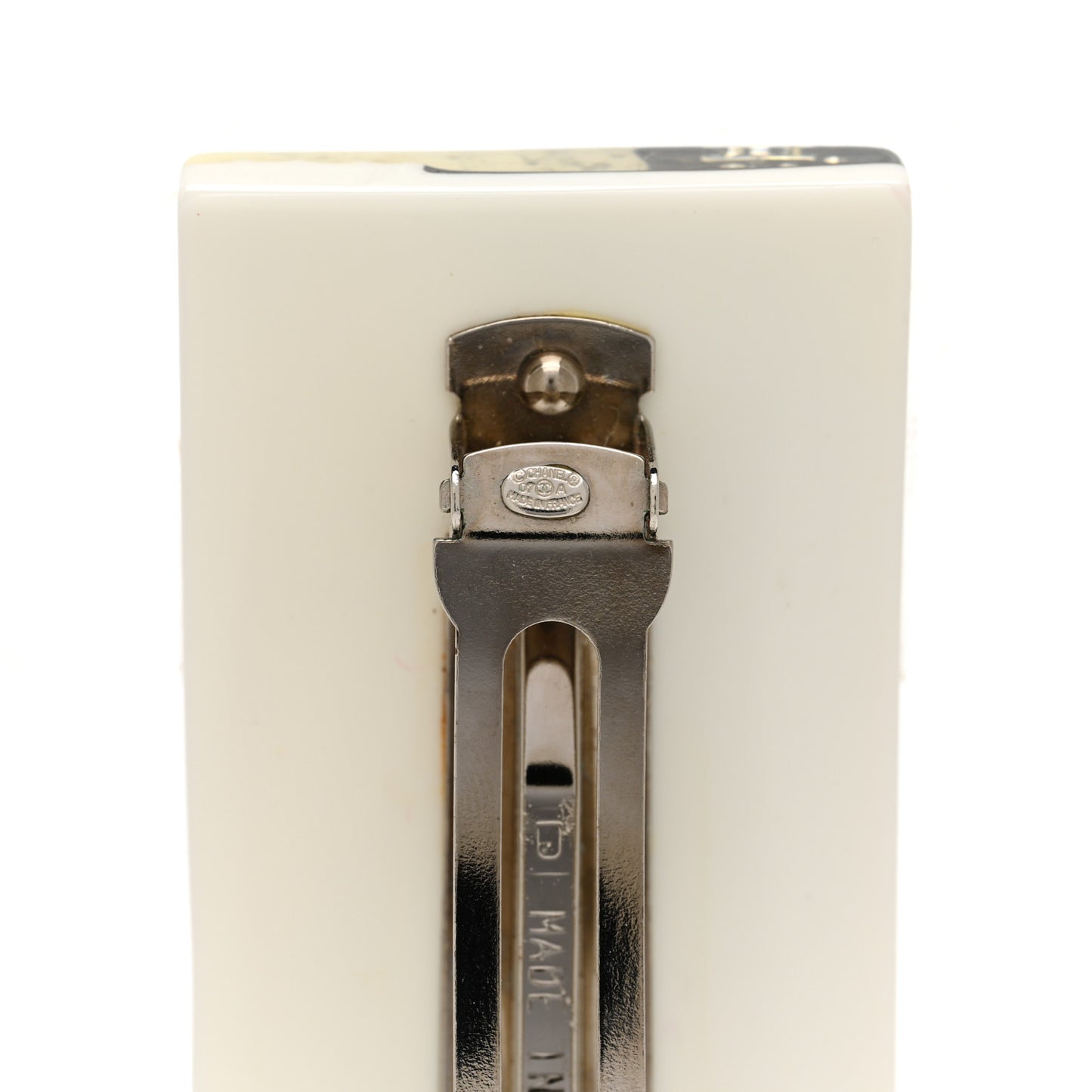 Resin Crystal CC Mountain Barrette Black White