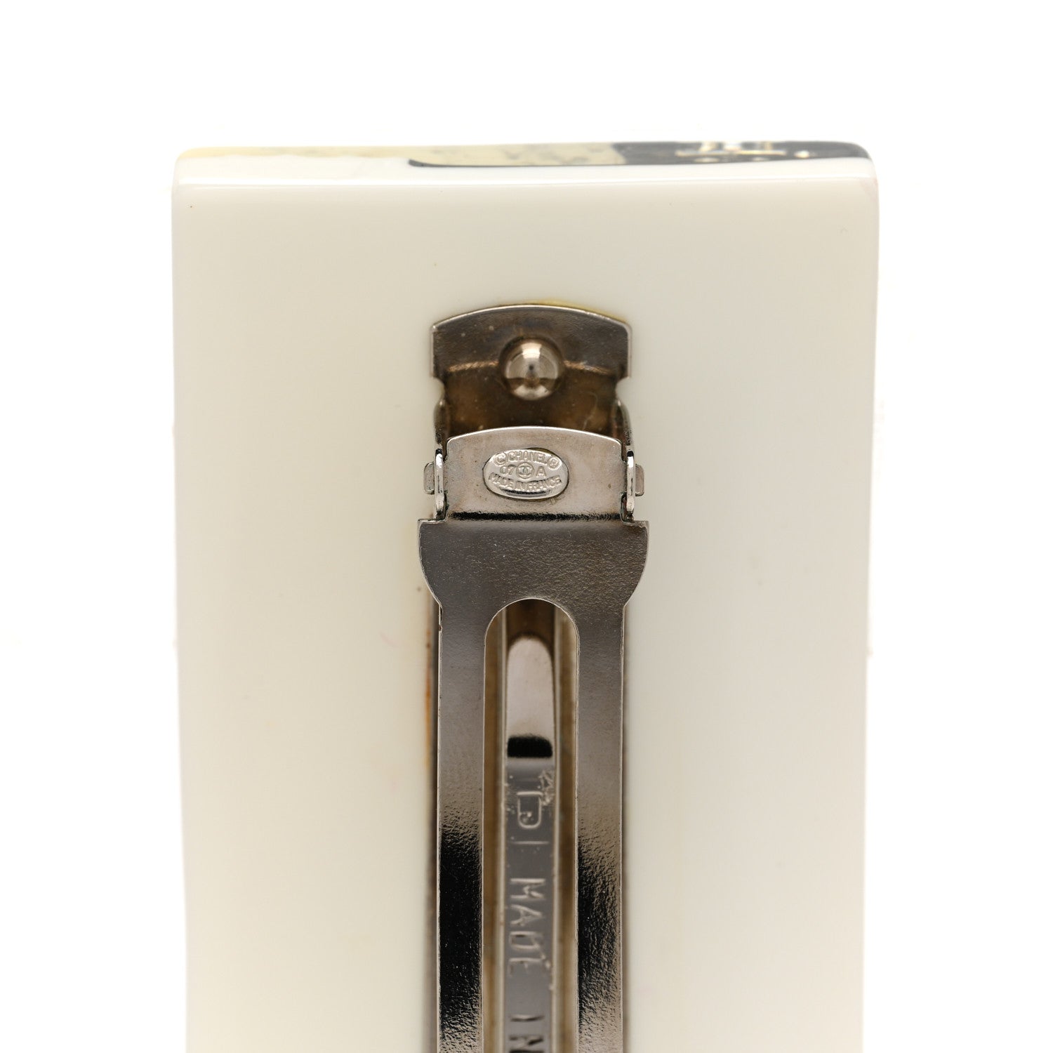 Chanel Resin Crystal CC Mountain Barrette Black White 3 of 4