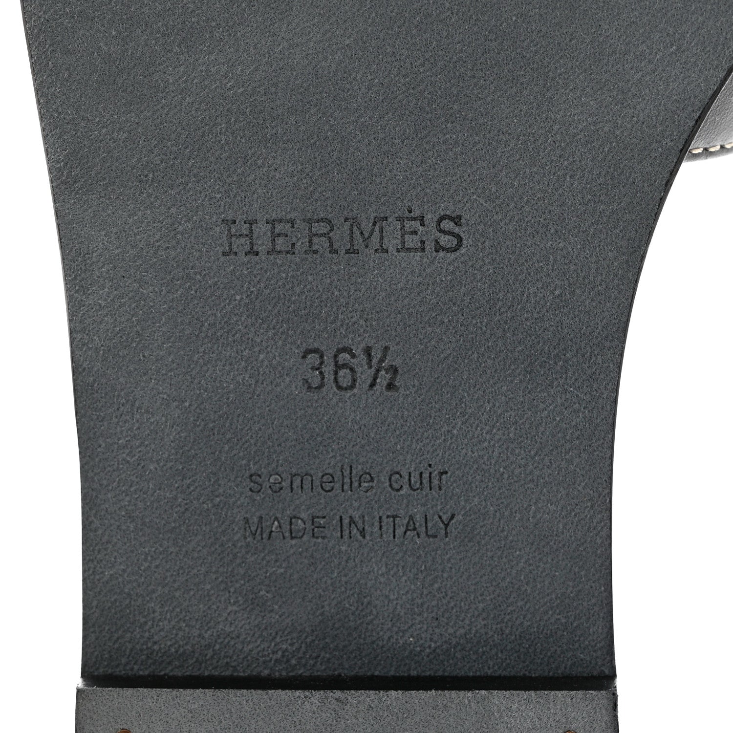 Hermes Box Calfskin Oran Sandals 36.5 Black 8 of 10