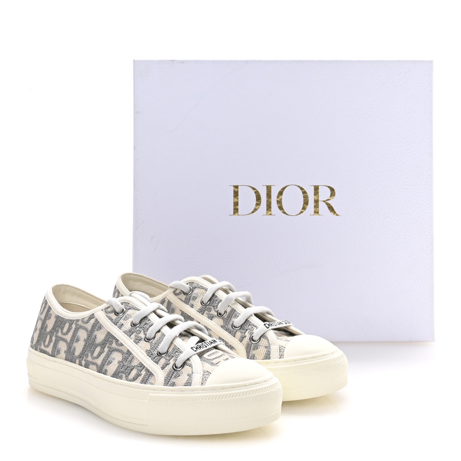 Christian Dior Canvas Oblique Walk'N'Dior Low Top Sneakers 37.5