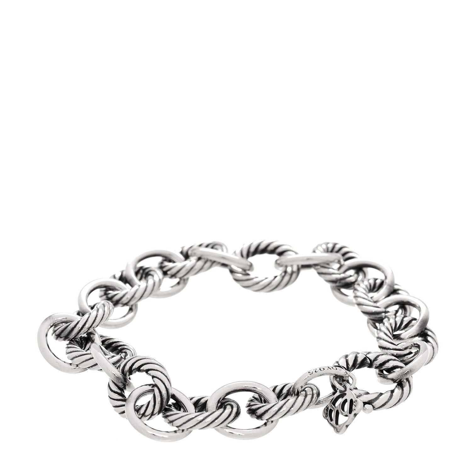 David Yurman Sterling Silver 10mm Medium Oval Link Bracelet 3 of 5