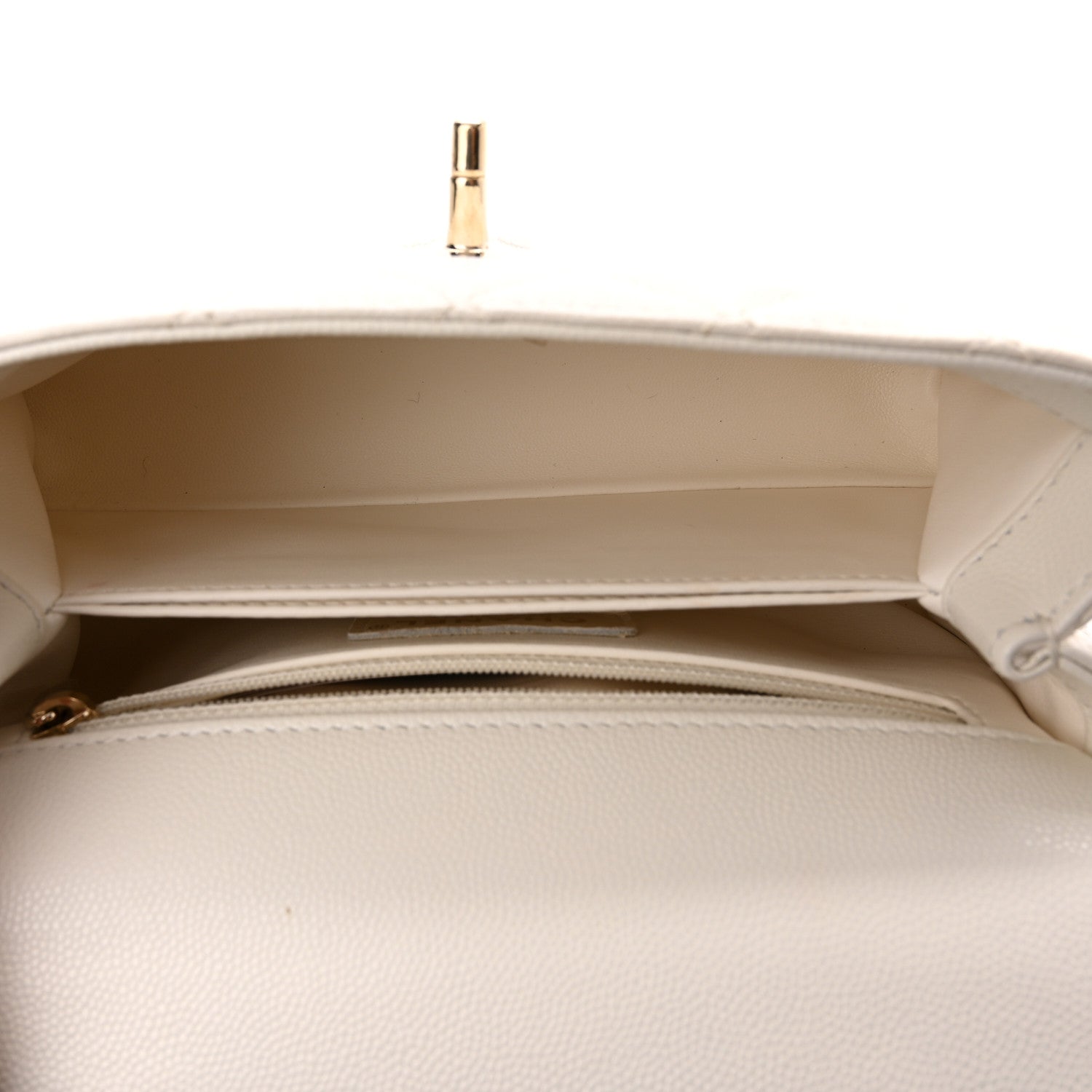 Chanel Caviar Quilted Mini Coco Handle Flap White 4 of 9