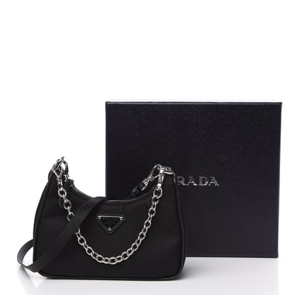 Prada Tessuto Nylon Mini Re-Edition 2000 Shoulder Bag Black 8 of 8