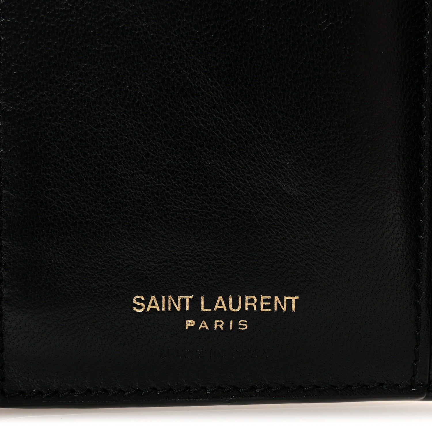 Saint Laurent Lambskin Matelasse Chevron Monogram Compact Tri Fold Wallet Black 6 of 7