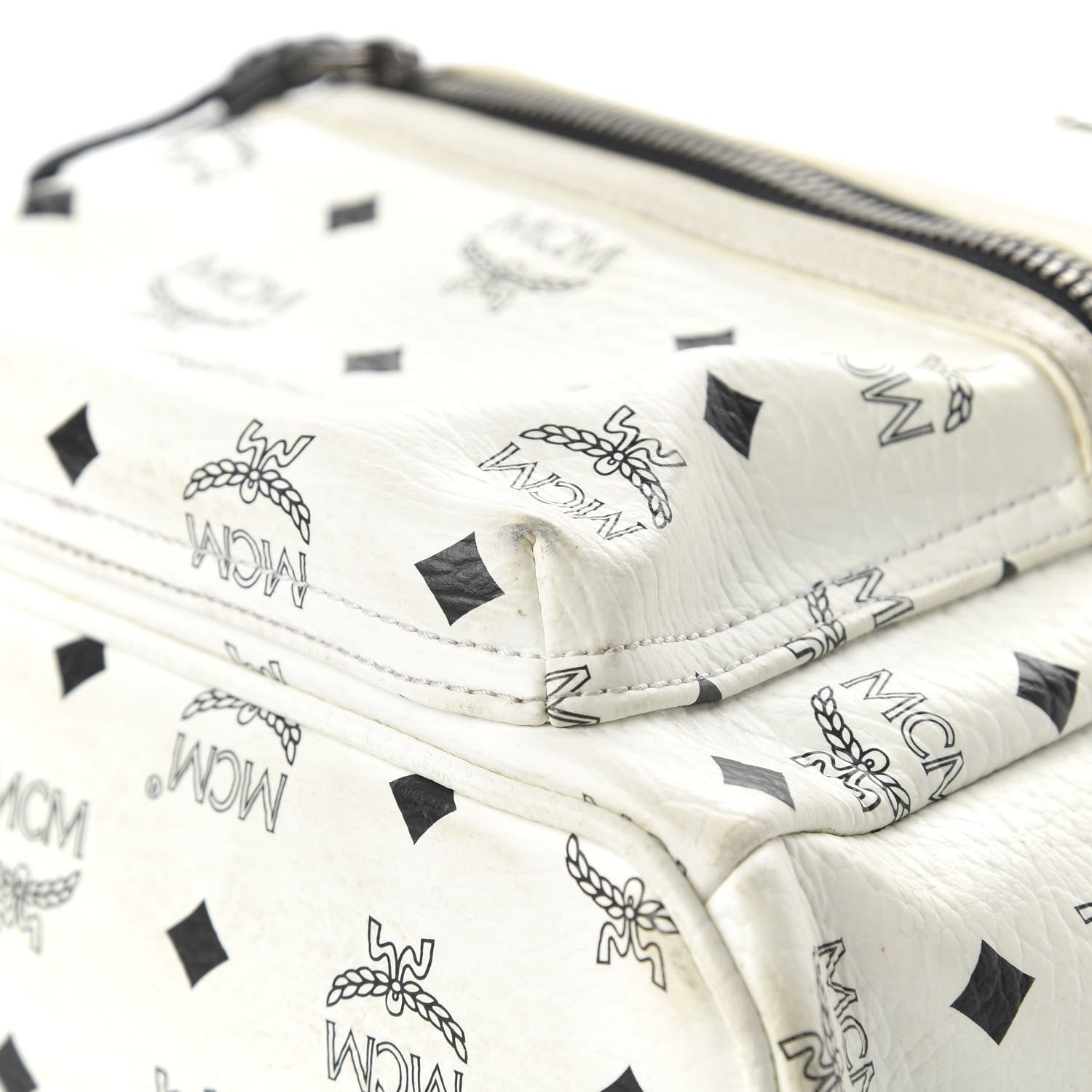MCM Visetos Small Sprinkle Stud Stark Backpack White 9 of 15