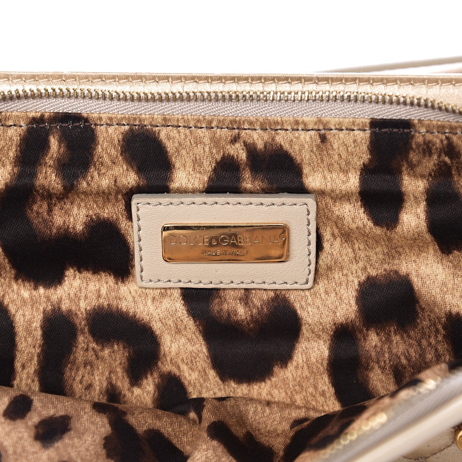 Dolce & Gabbana Satin Quilted Chain Clutch Light Gold 5 of 9